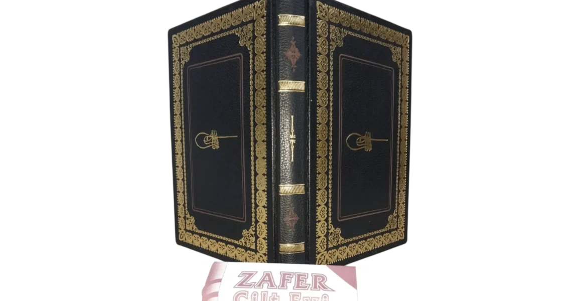 Klasik Tarz Deri Siyah Yaldız Desen Kitap Ciltleme