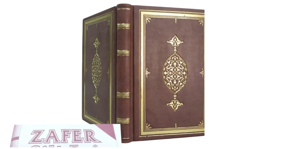 Klasik Tarz Kahverengi Kitap Ciltleme Yaldızlı Desen